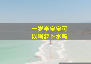 一岁半宝宝可以喝萝卜水吗