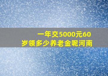 一年交5000元60岁领多少养老金呢河南