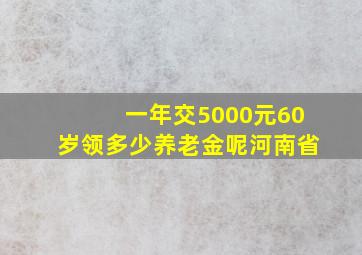 一年交5000元60岁领多少养老金呢河南省