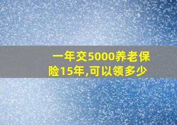 一年交5000养老保险15年,可以领多少