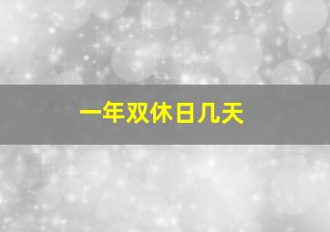 一年双休日几天