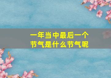 一年当中最后一个节气是什么节气呢