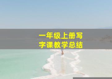 一年级上册写字课教学总结