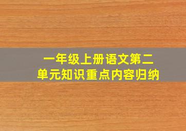 一年级上册语文第二单元知识重点内容归纳