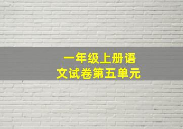 一年级上册语文试卷第五单元