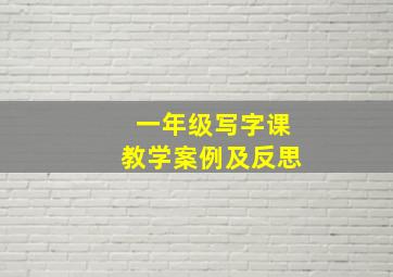 一年级写字课教学案例及反思