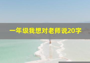 一年级我想对老师说20字