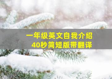 一年级英文自我介绍40秒简短版带翻译