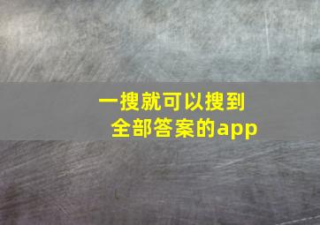 一搜就可以搜到全部答案的app