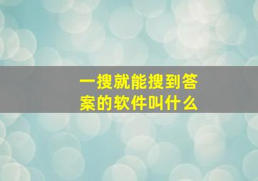 一搜就能搜到答案的软件叫什么