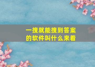 一搜就能搜到答案的软件叫什么来着