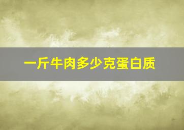 一斤牛肉多少克蛋白质