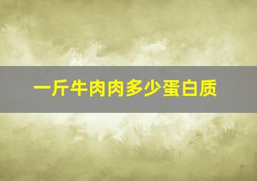 一斤牛肉肉多少蛋白质