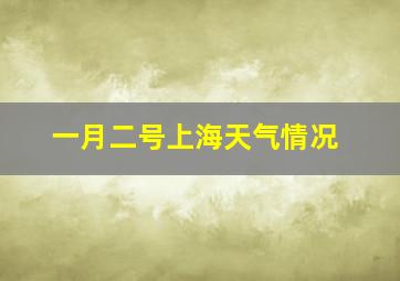 一月二号上海天气情况