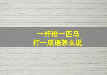 一杆枪一匹马打一成语怎么说