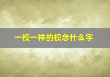 一模一样的模念什么字