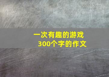 一次有趣的游戏300个字的作文