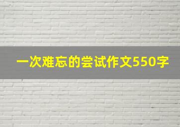 一次难忘的尝试作文550字