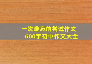 一次难忘的尝试作文600字初中作文大全