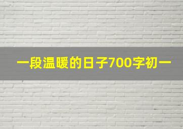 一段温暖的日子700字初一