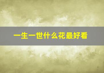 一生一世什么花最好看