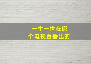 一生一世在哪个电视台播出的