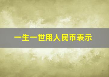 一生一世用人民币表示