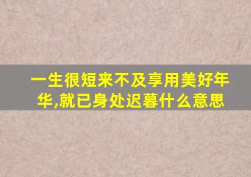 一生很短来不及享用美好年华,就已身处迟暮什么意思