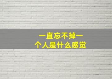 一直忘不掉一个人是什么感觉