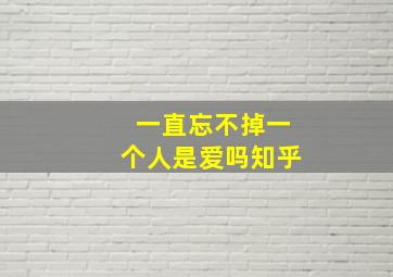 一直忘不掉一个人是爱吗知乎