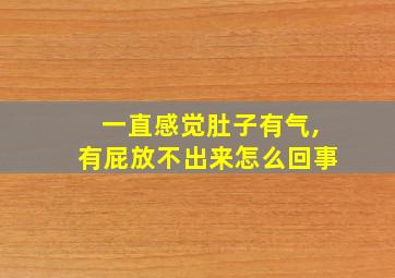 一直感觉肚子有气,有屁放不出来怎么回事