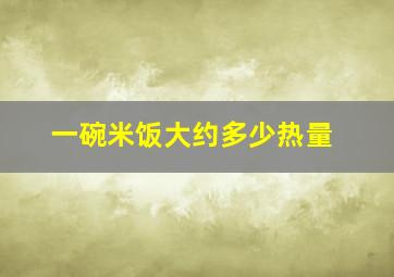 一碗米饭大约多少热量