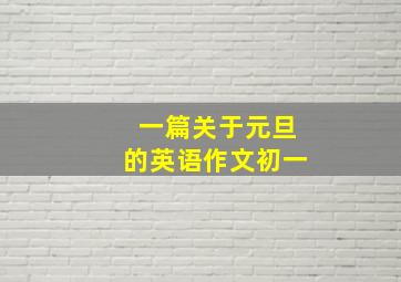 一篇关于元旦的英语作文初一