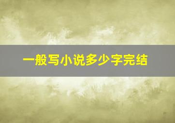 一般写小说多少字完结