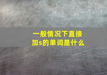 一般情况下直接加s的单词是什么