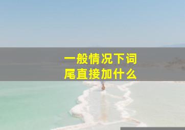 一般情况下词尾直接加什么