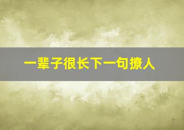 一辈子很长下一句撩人