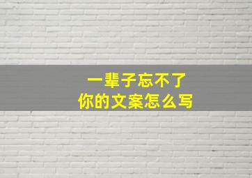 一辈子忘不了你的文案怎么写