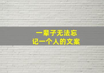 一辈子无法忘记一个人的文案