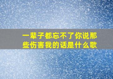 一辈子都忘不了你说那些伤害我的话是什么歌