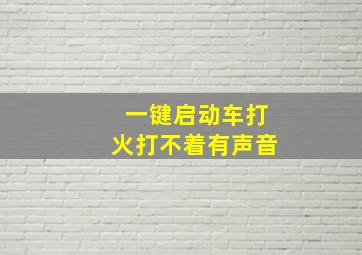 一键启动车打火打不着有声音