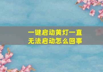 一键启动黄灯一直无法启动怎么回事