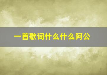 一首歌词什么什么阿公