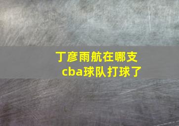 丁彦雨航在哪支cba球队打球了