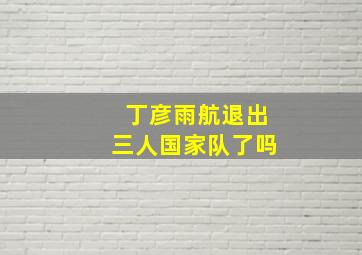 丁彦雨航退出三人国家队了吗