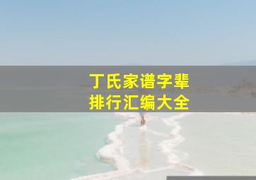 丁氏家谱字辈排行汇编大全