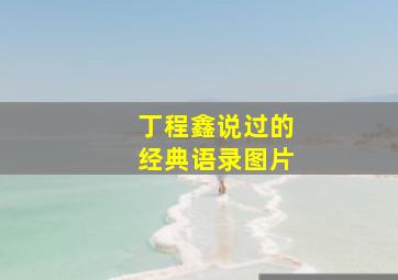 丁程鑫说过的经典语录图片