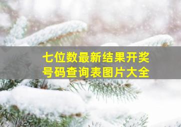 七位数最新结果开奖号码查询表图片大全