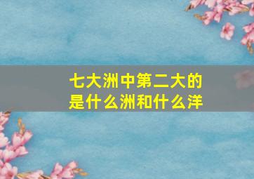 七大洲中第二大的是什么洲和什么洋