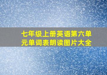 七年级上册英语第六单元单词表朗读图片大全